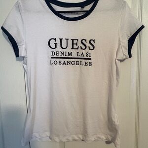GUESS White Tee with Black Trim
